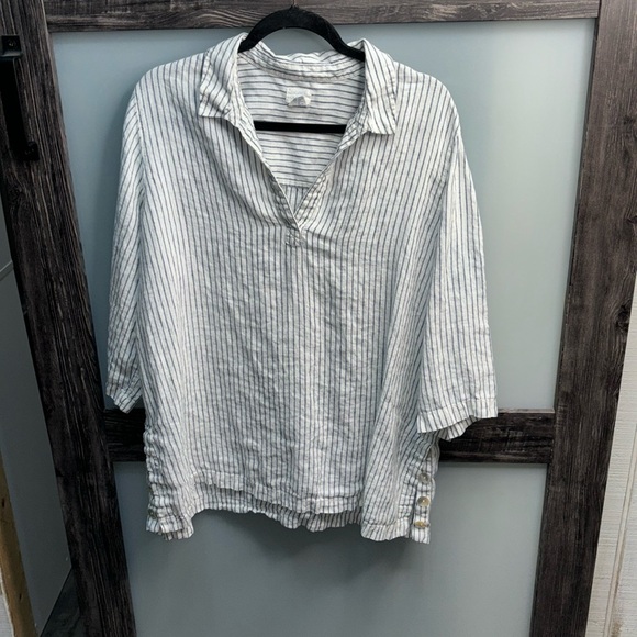 Sigrid Olsen size 100% linen women’s top size 1x - Picture 2 of 7